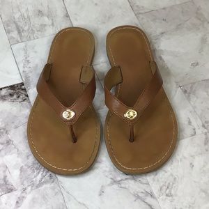 COACH Brown Leather slippers flip flops